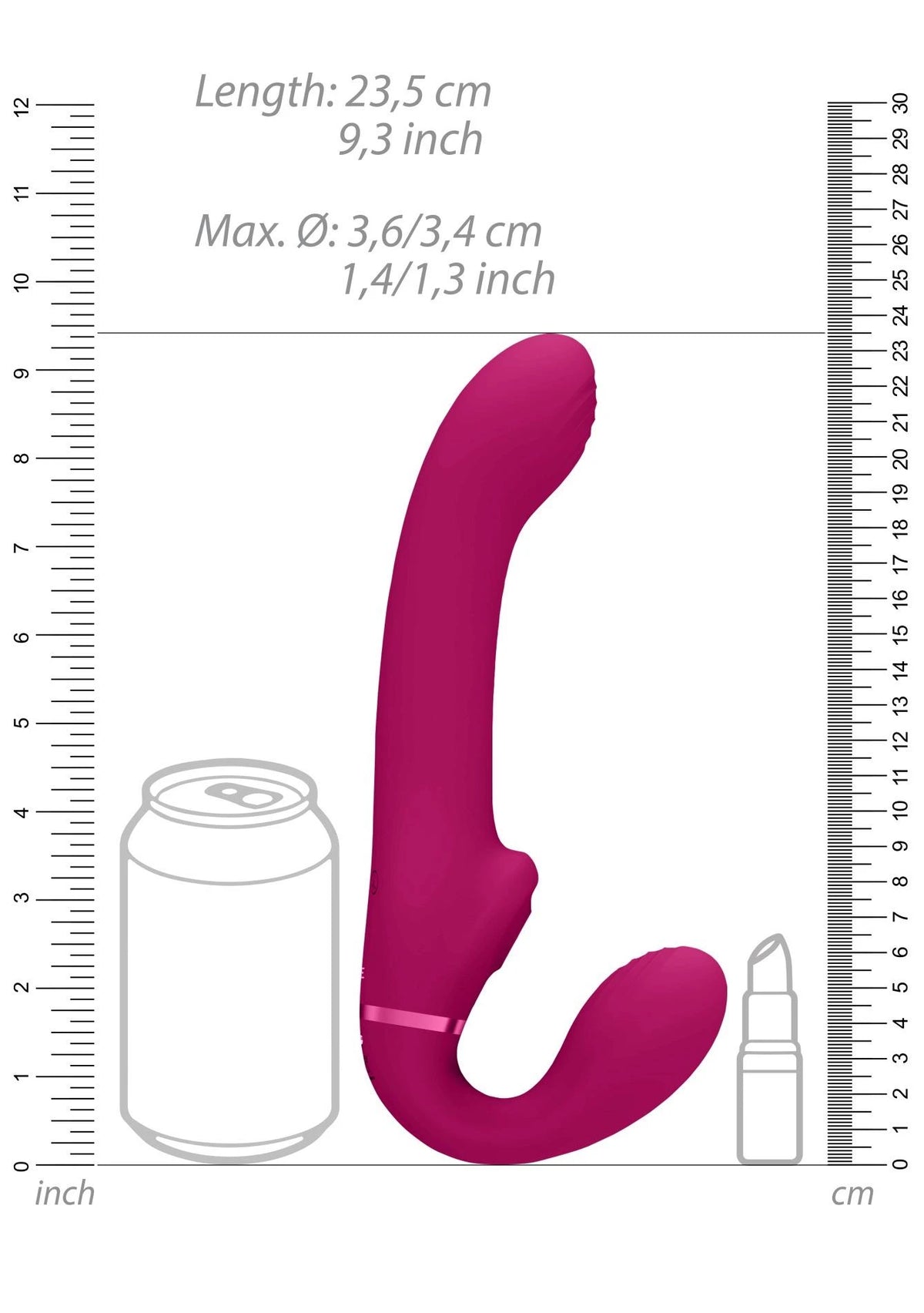 Strap-on Ai Air Wave Tickler Strapless 10 velocità – doppio | Vive