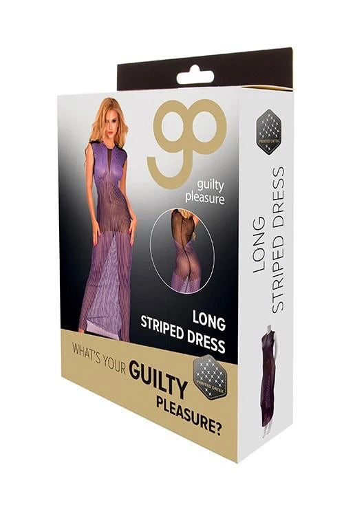 Vestito GP Printed Datex Striped 35-710055PURL | Guilty Pleasure Fetish Wear