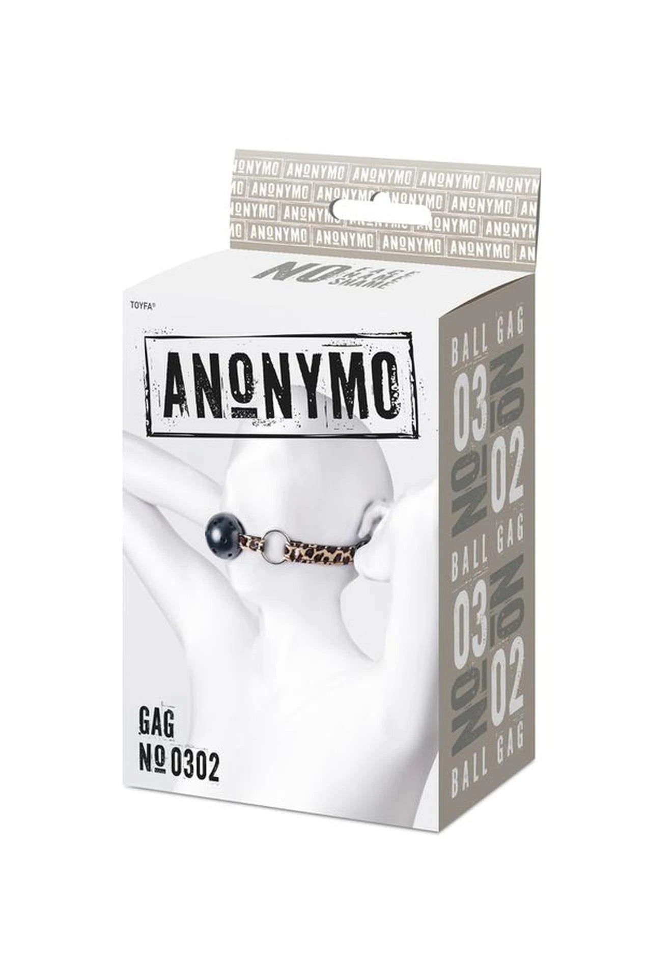 Gag anonyme, plastique ABS, noir, 64 cm