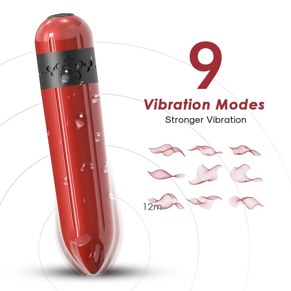 Mini vibratore Rocket 9 funzioni – ricaricabile, rosso | Favorites