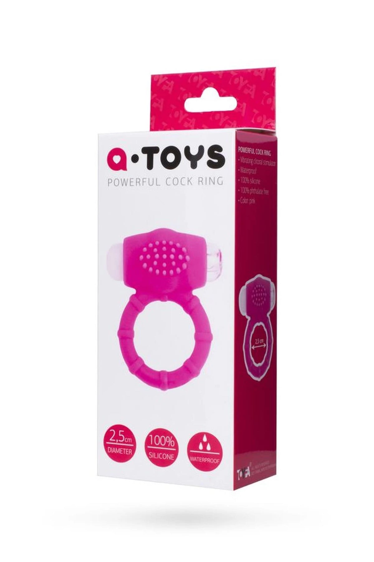 Anillo para el pene VibroRing O2 – vibrador, fucsia | A-Toys