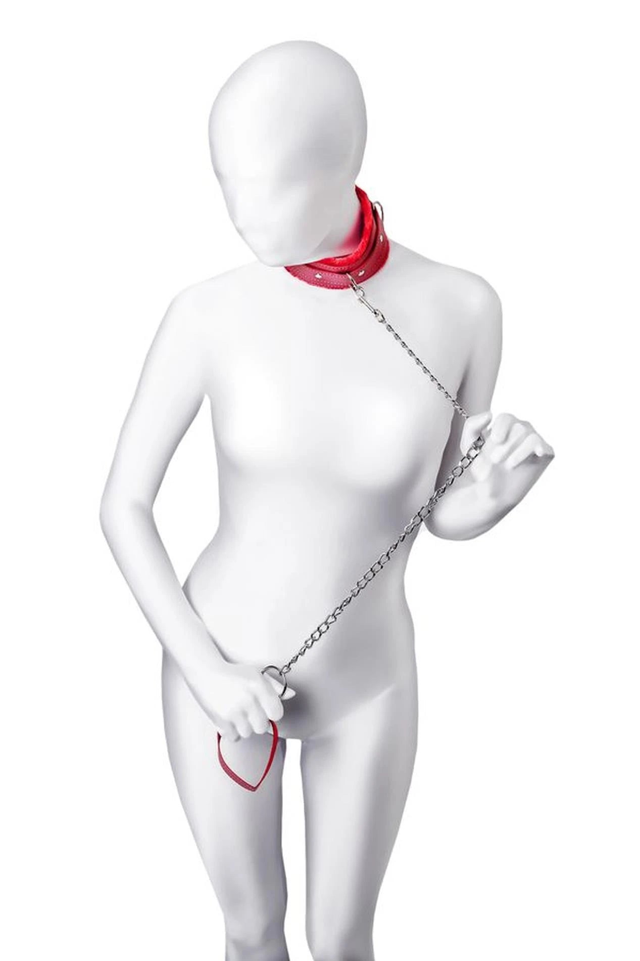 Collier Anonymo, cuir PU, rouge
