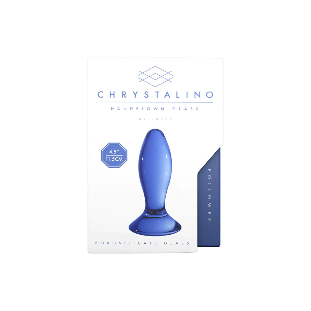 Plug anale Follower 11.5 cm – in vetro, blu | Chrystalino