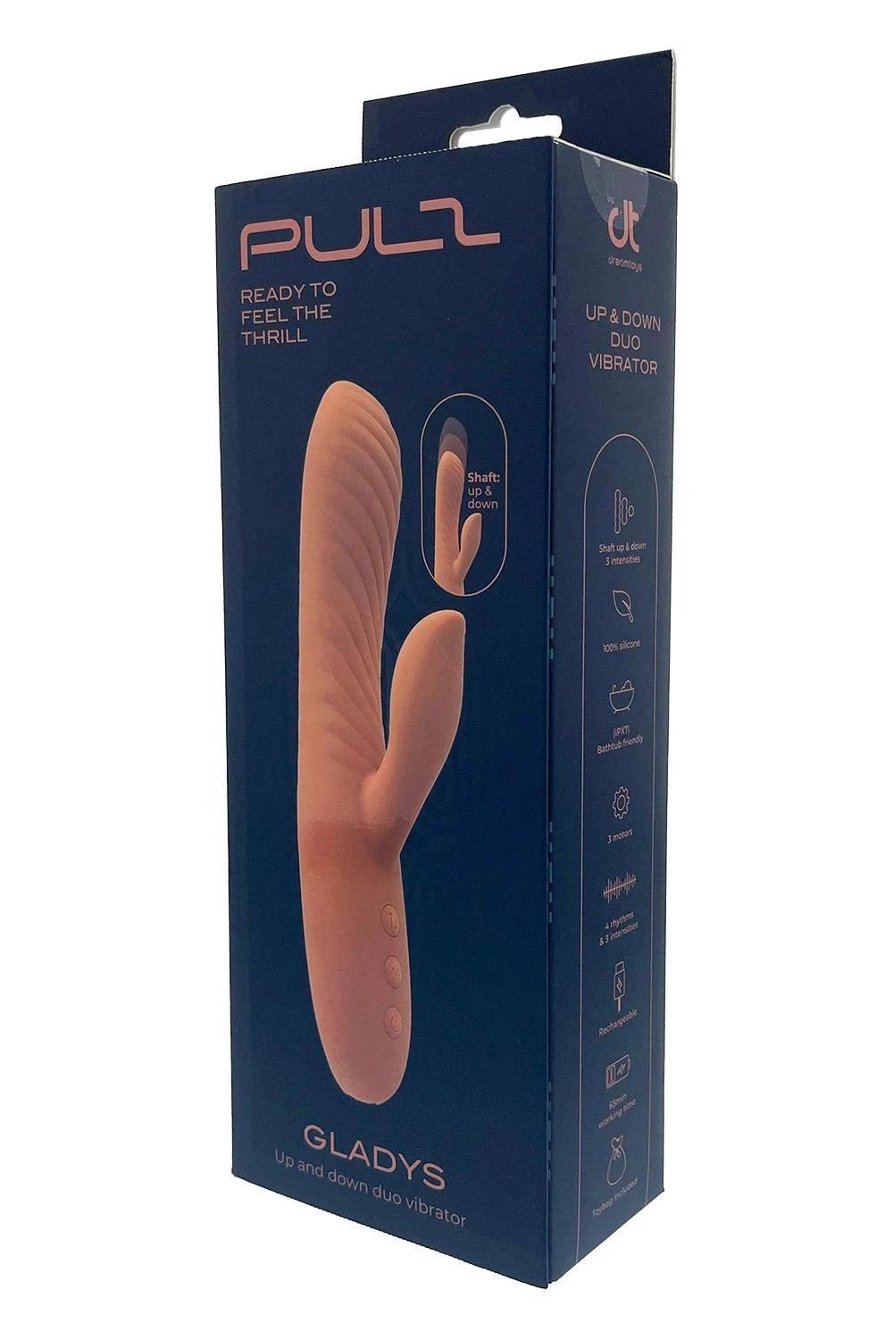 Vibromasseur rabbit Pulz Gladys Up&Down DUO 3 vitesses – rechargeable | Dream Toys