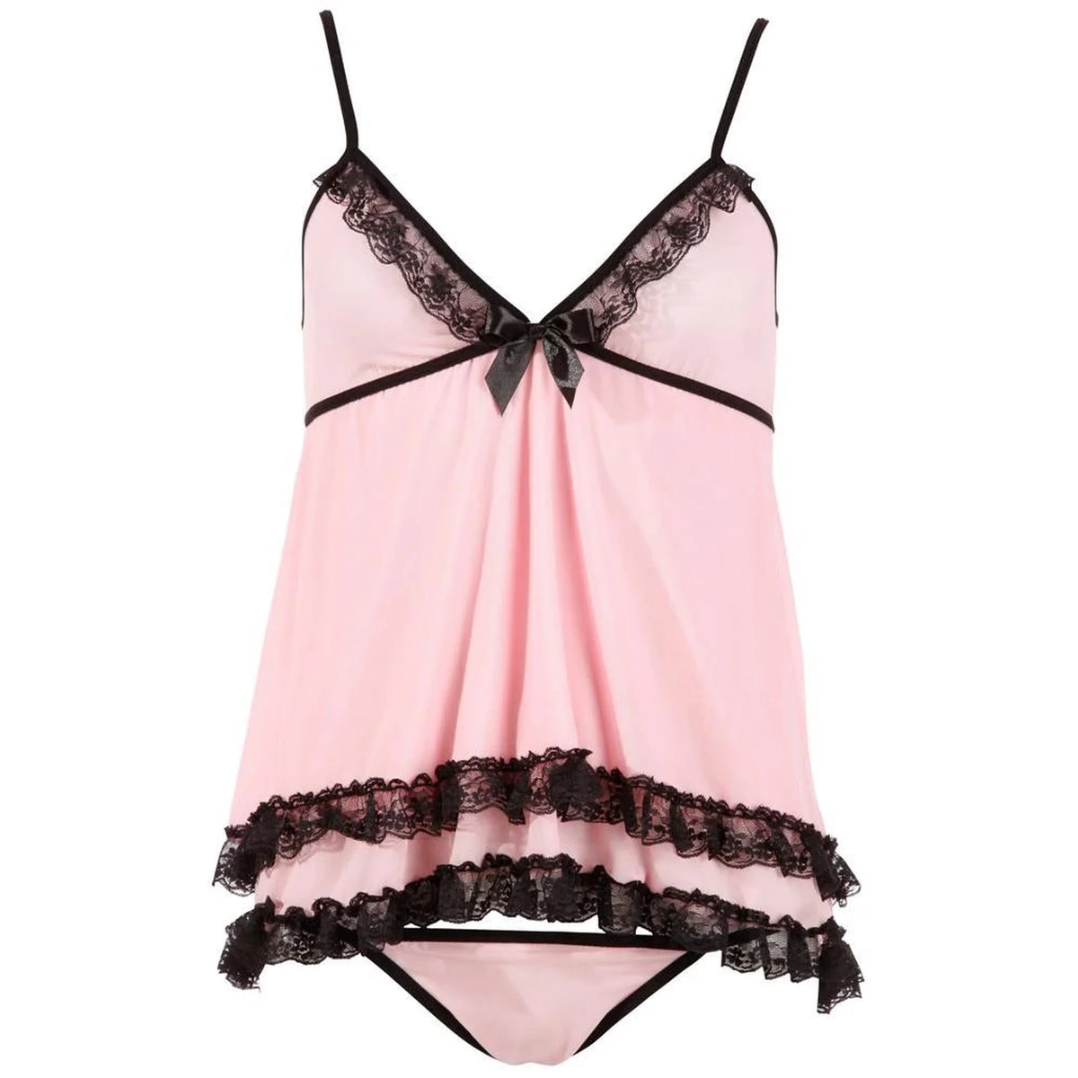 Babydoll – aus Spitze, Mini, rosa | Cottelli LINGERIE