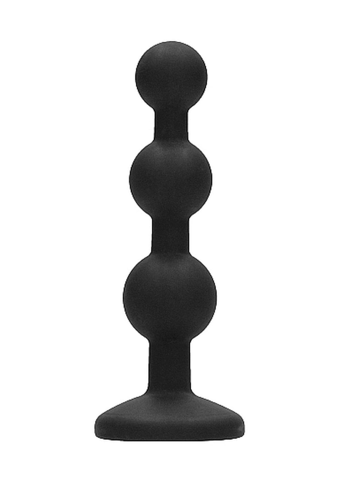 Plug anale Beaded 11.4 cm – con gioiello, nero | Ouch!