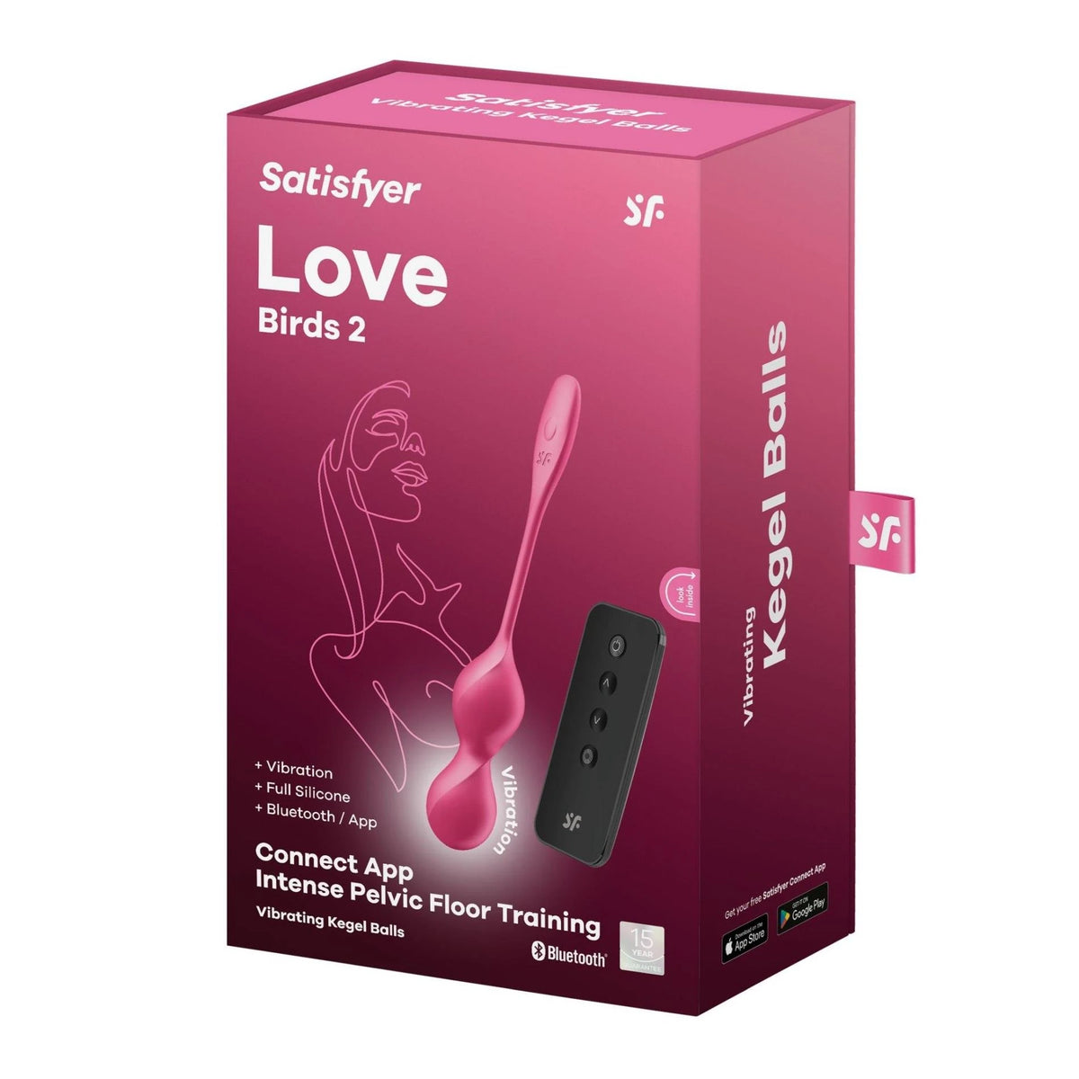 Palline vaginali Birds 2 Connect – controllo da app, ricaricabile, rosa | Satisfyer