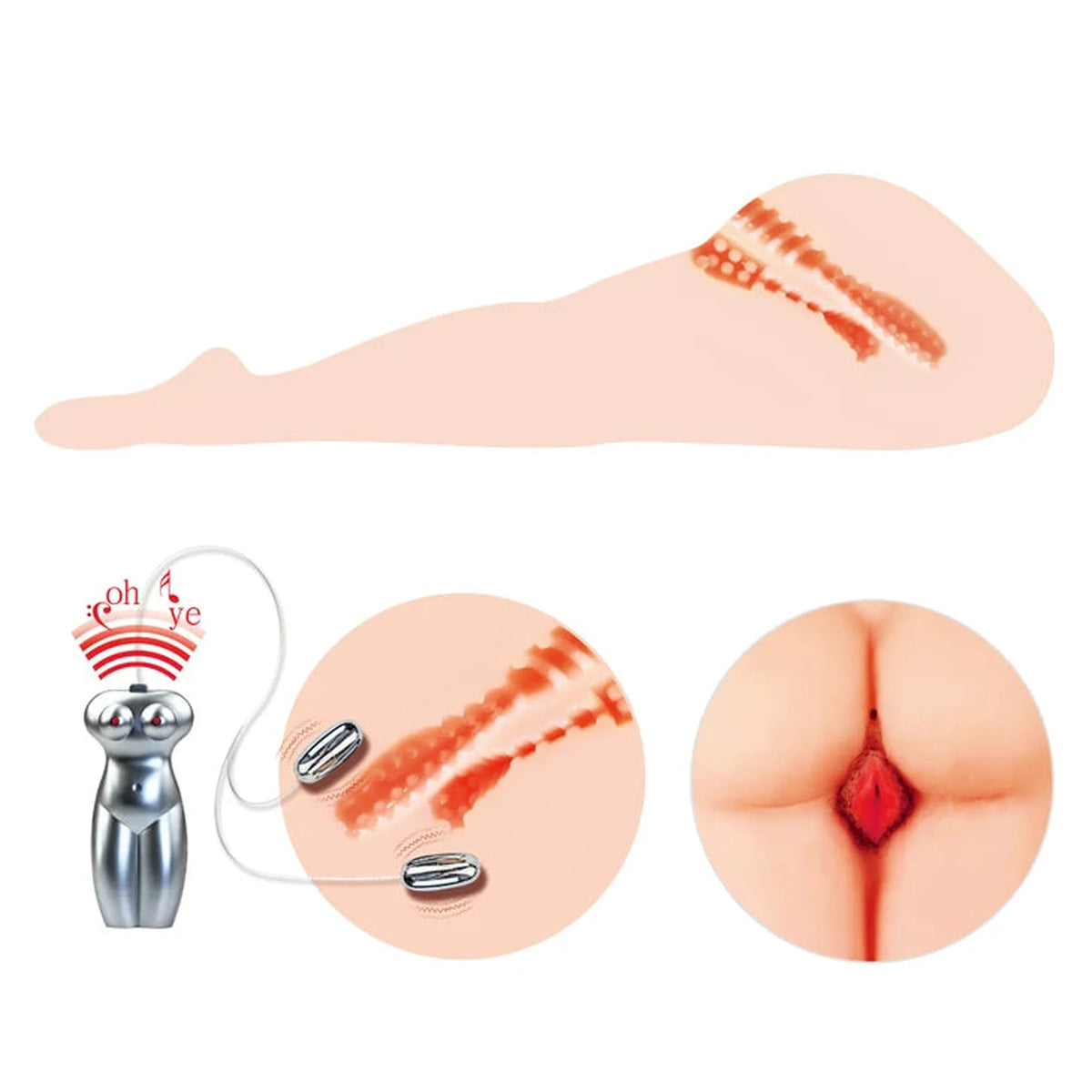 Maszturbátor – vibrációs, testszínű BM-009129 | Crazy Bull