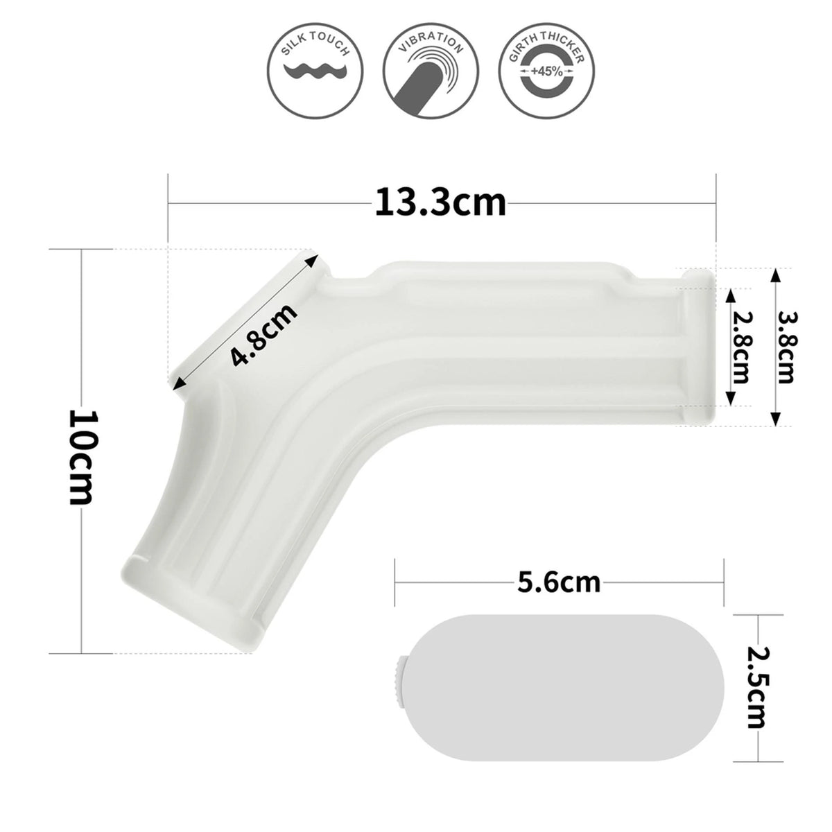 Penis sleeve Ridge Knights Scrotum 13.3 cm – hollow, vibrating, white | Lovetoy