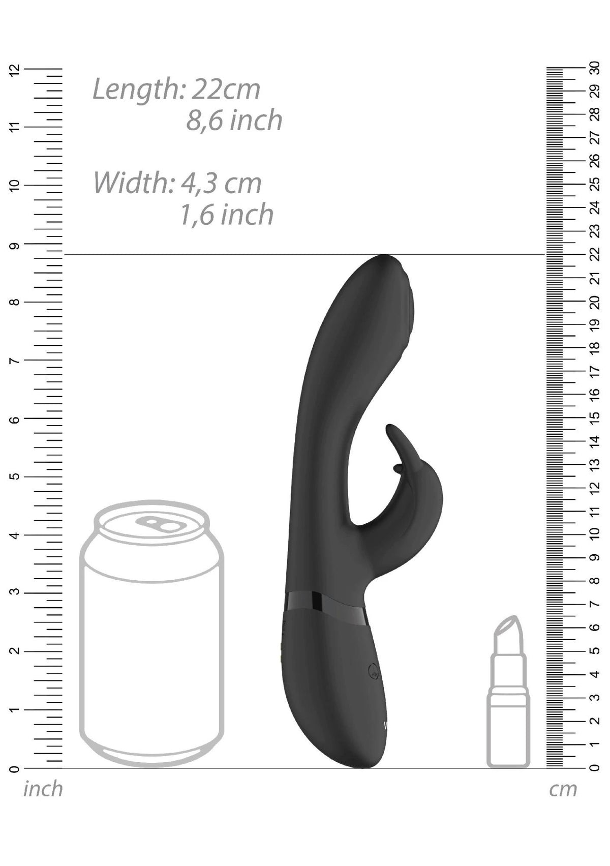 Vibromasseur rabbit Cato Pulse 10 fonctions – noir | Shots Toys