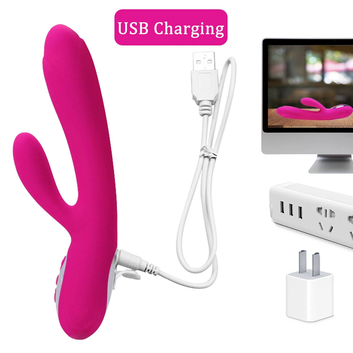 Vibratore rabbit Joker Stick 10 funzioni – ricaricabile, riscaldante, fucsia | Favorites