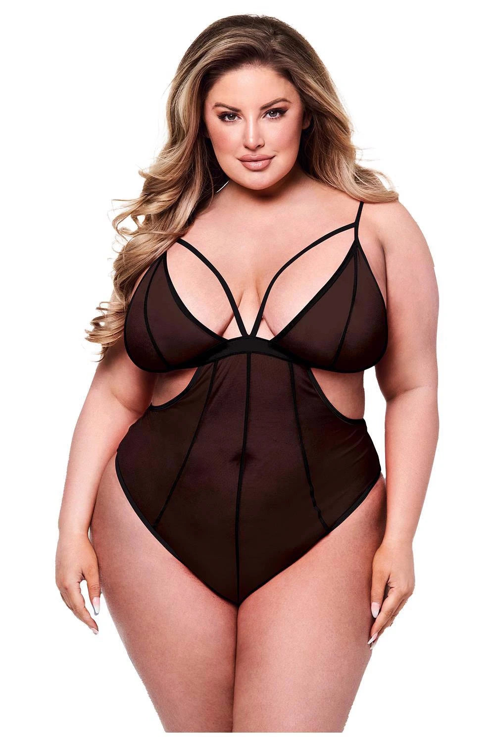 BACI TEDDY MESH NOIR SANS ENTREJUMBE SEXY, TAILLE UNIQUE