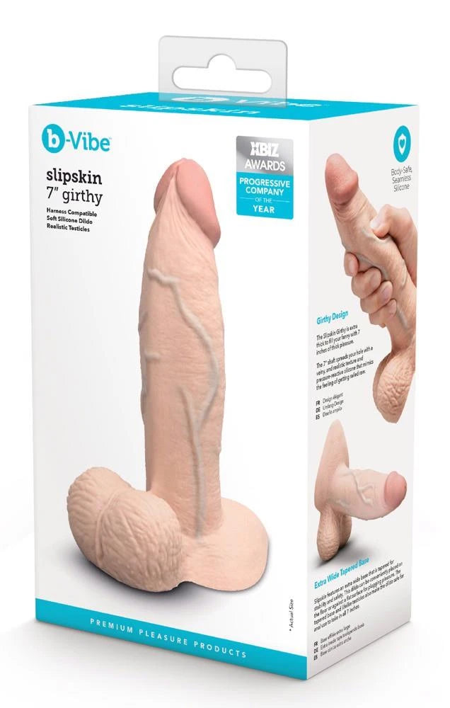 Realistischer Dildo slipskin girthy – mit Saugnapf | b-Vibe