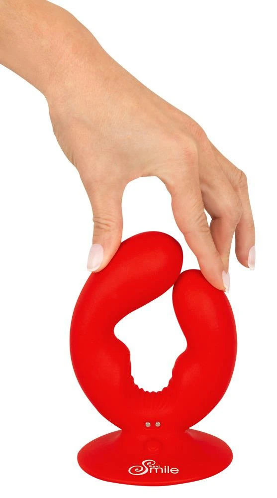 Vibrador especial 9 funções – recarregável, duplo, vermelho | Sweet Smile