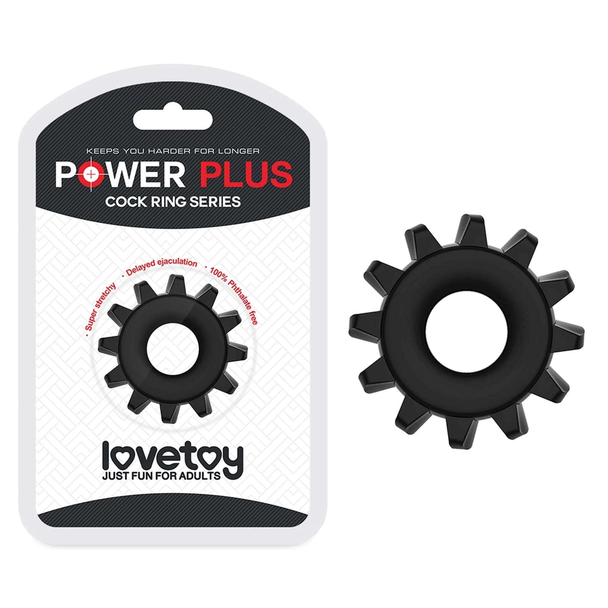 POWER PLUS Anneau pénien Noir