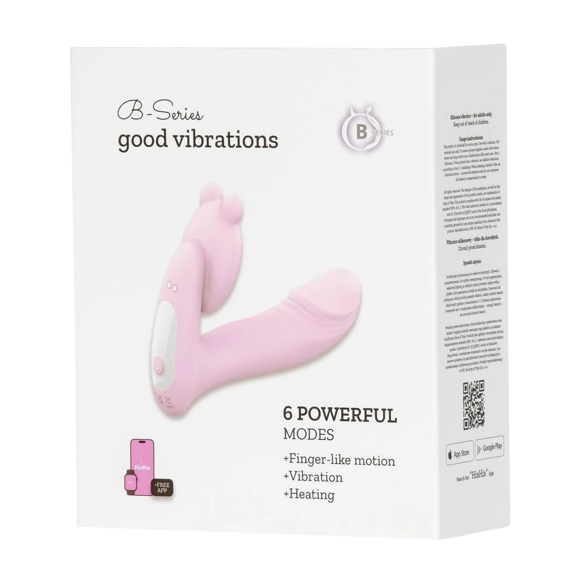 Silicone vibrator 3 speeds, 6 frequencies
Finger function, Heating + APP control