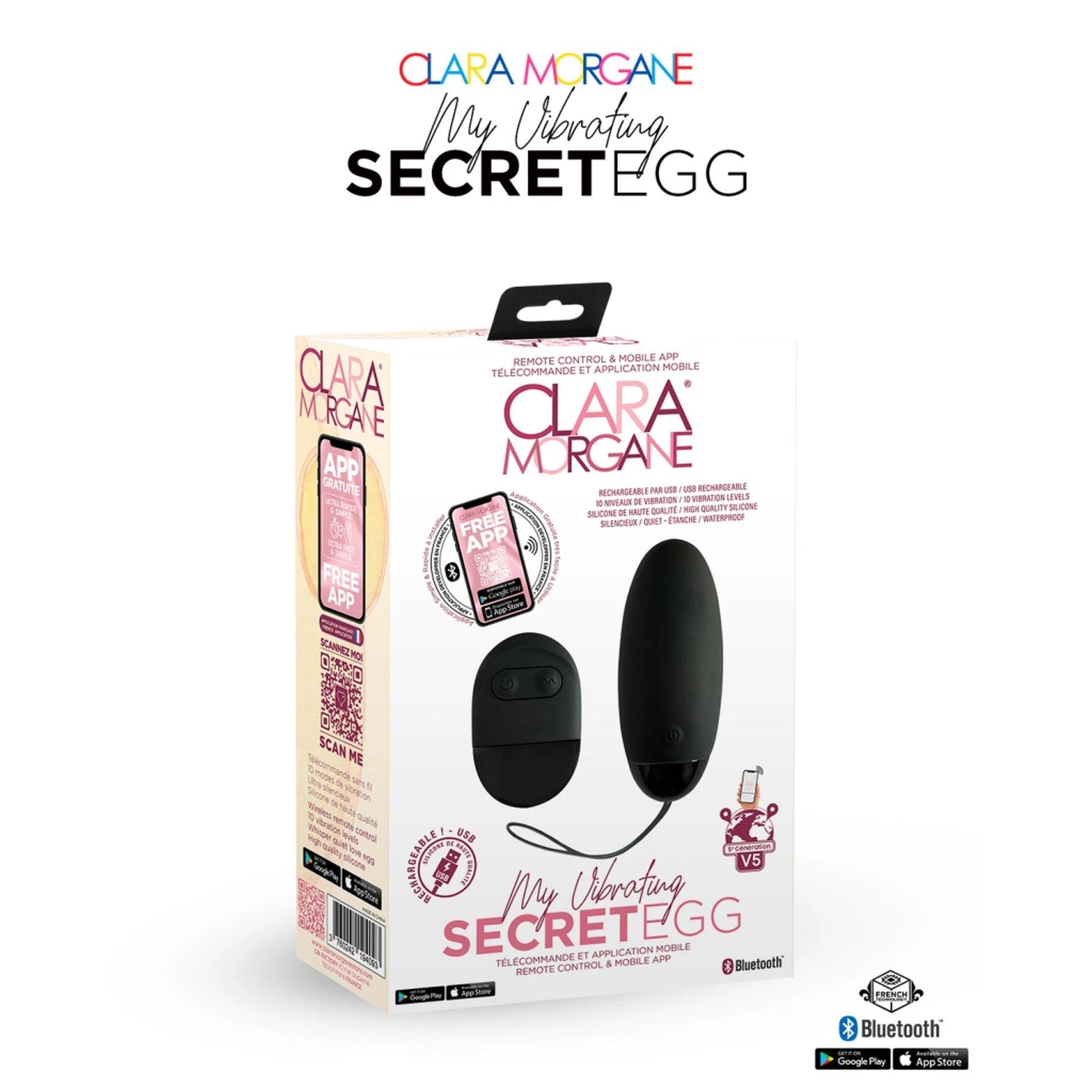 My Vibrating Secret EGG Black - Contrôlé par application