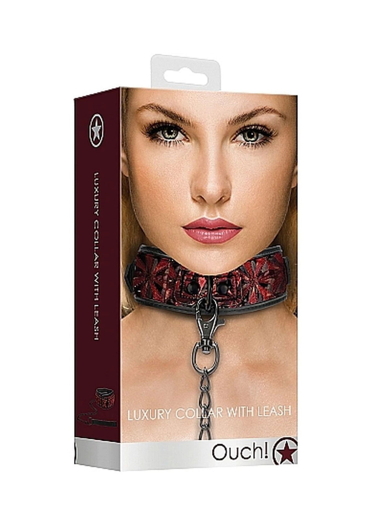 Costrizione bondage Collar with Leash – rossa | Ouch!