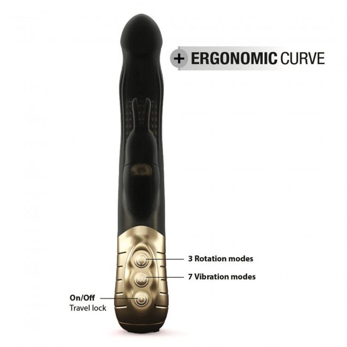 Vibromasseur rabbit Baby 7 fonctions – rechargeable, noir | Dorcel