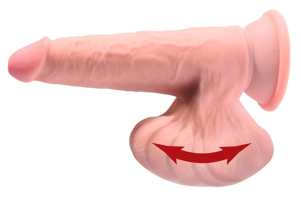 Realistic dildo Triple Density Swinging 21.5 cm – with suction cup, cyberskin, nude | King Cock Plus