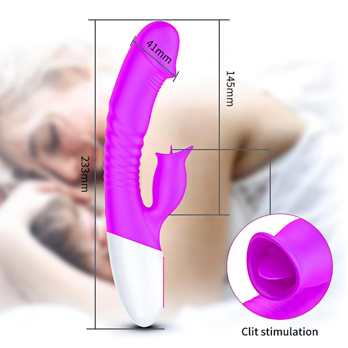 Estimulador de clítoris 7 funciones – recargable, con calor, fucsia | Favorites