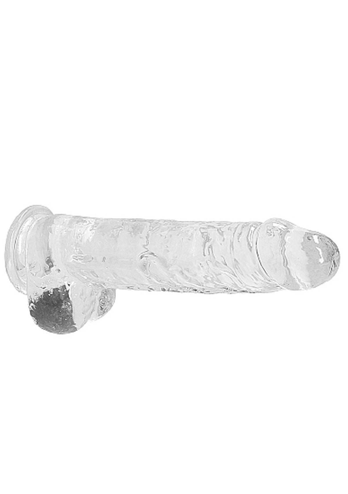 Realistic dildo 9″ 25 cm – with suction cup, clear | RealRock