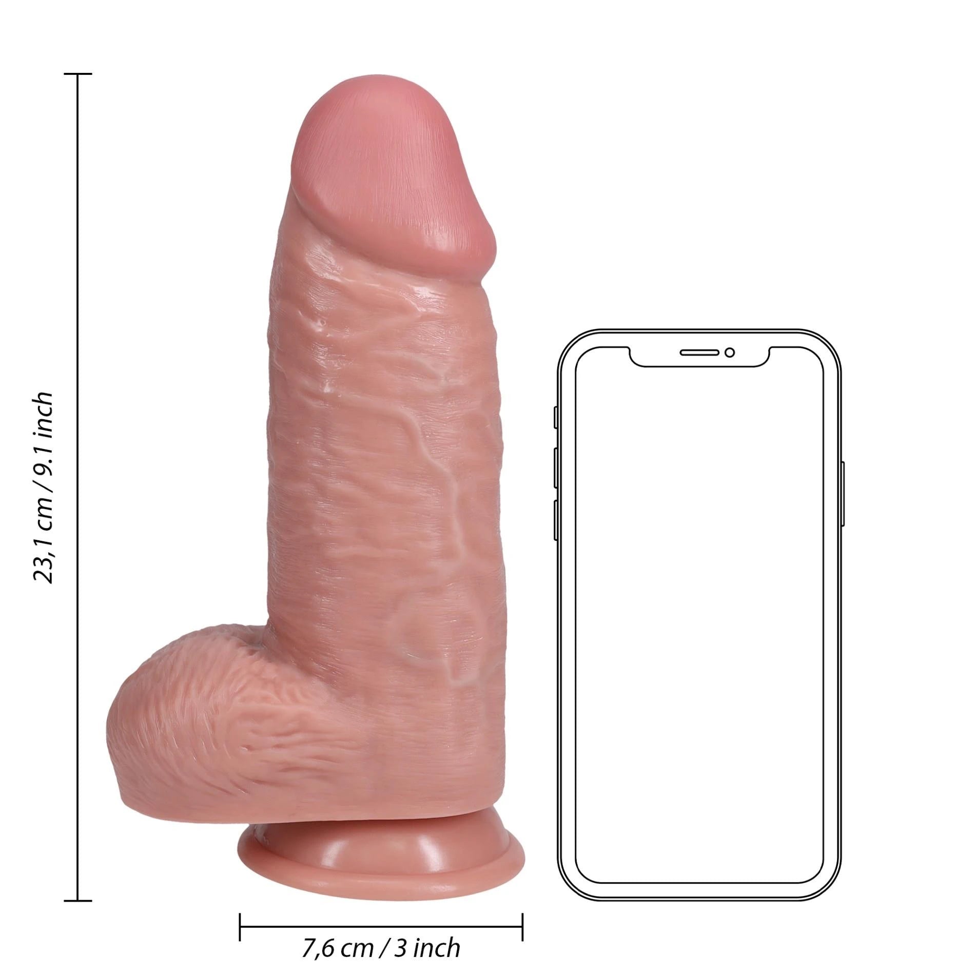 Extra Thick Straight with Balls 9 / 23 cm - Flesh