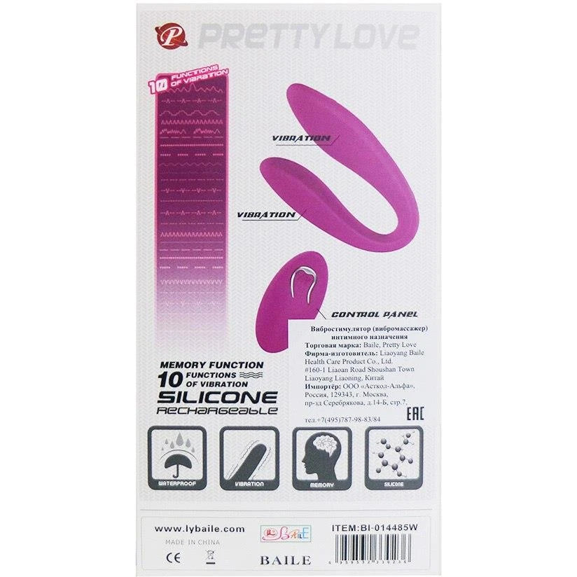 Stimulateur clitoridien Letitia 10 fonctions – avec télécommande, rechargeable, fuchsia | Pretty Love