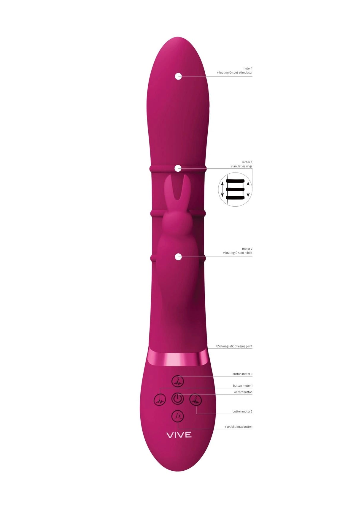 Rabbit vibrator Sora Down 10 functions | Vive