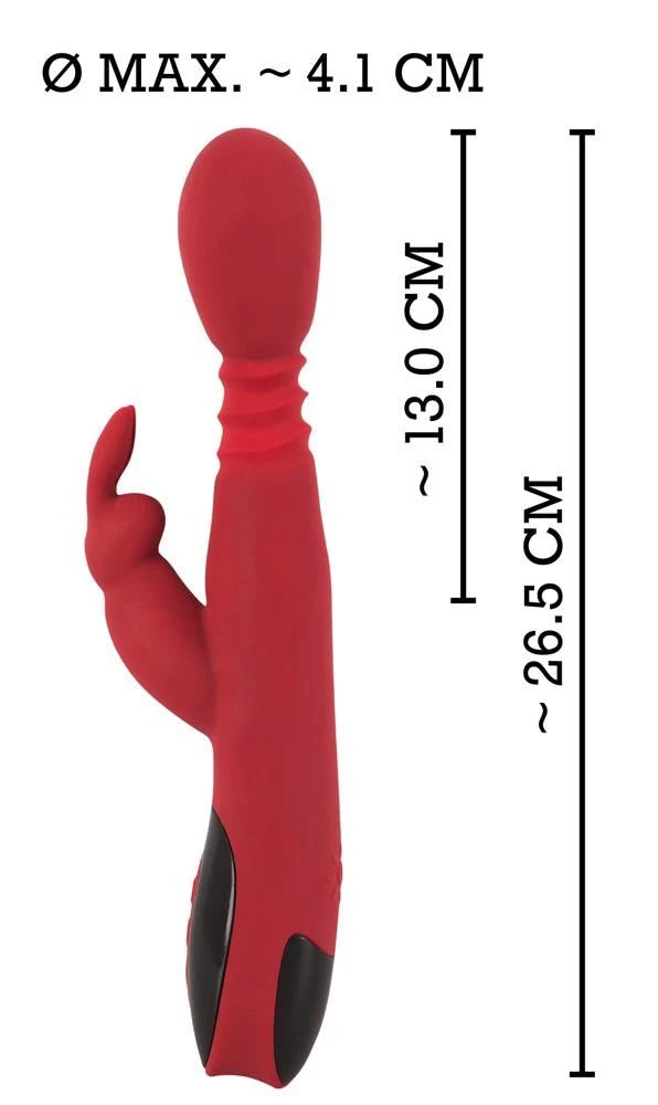 Rabbit vibrator 10 functions – rechargeable, red