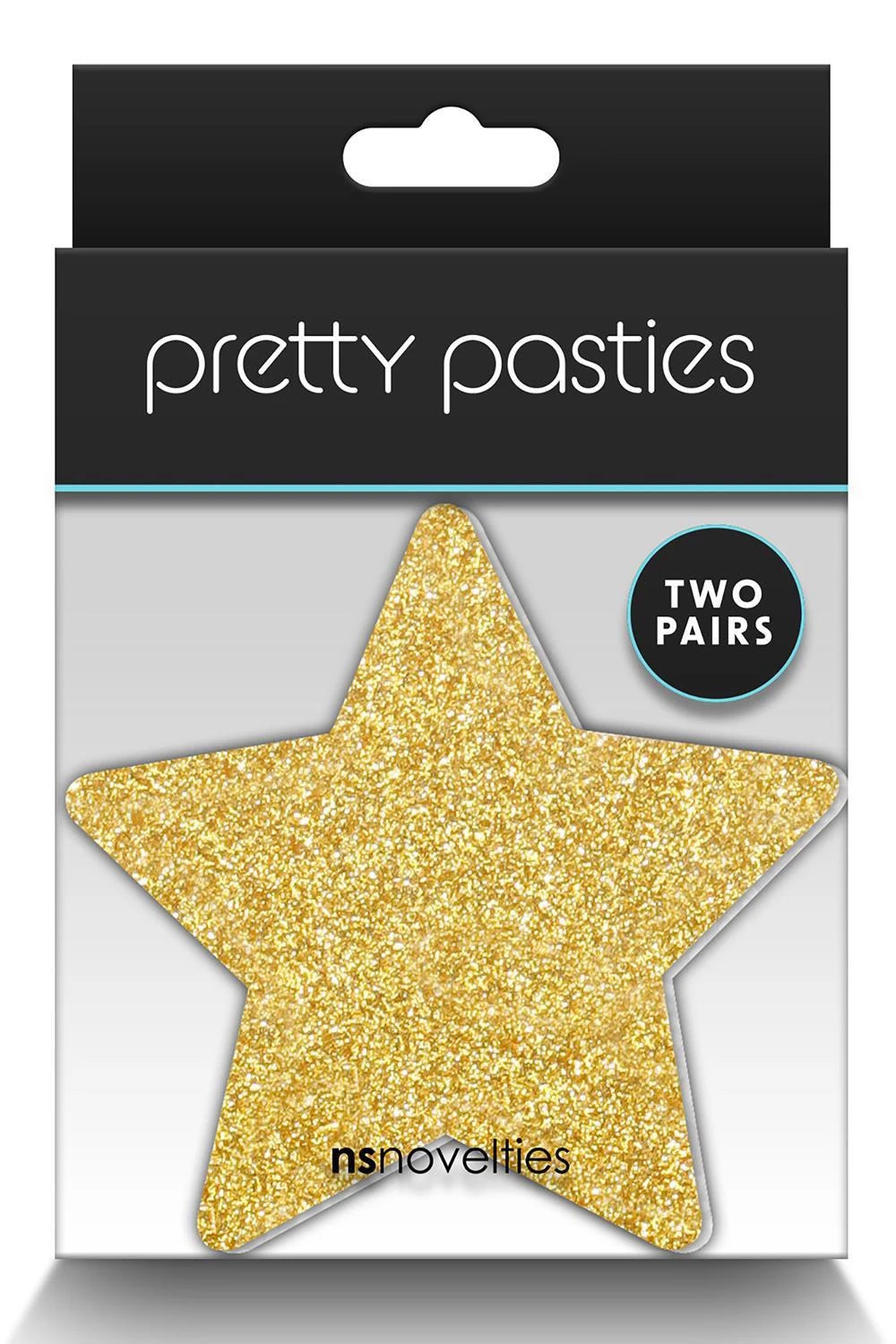 CACHE-TÉTONS PAILLETTES ÉTOILES NOIR OR 2 PAIRES