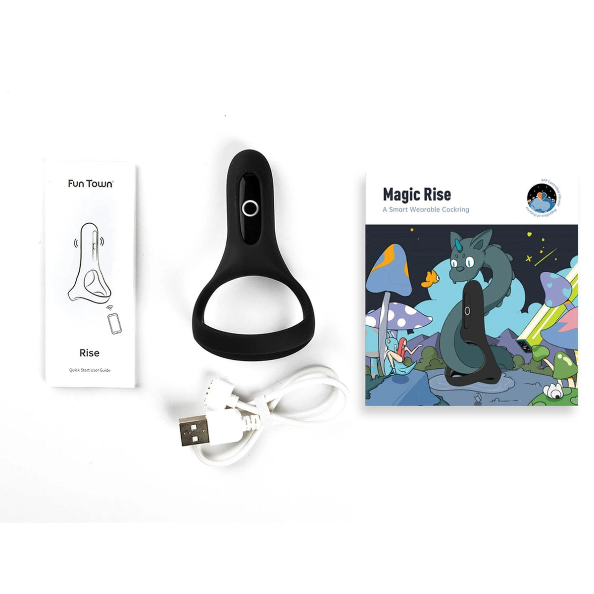Anello fallico Rise Smart Wearable – controllo da app, ricaricabile, nero | Magic Motion