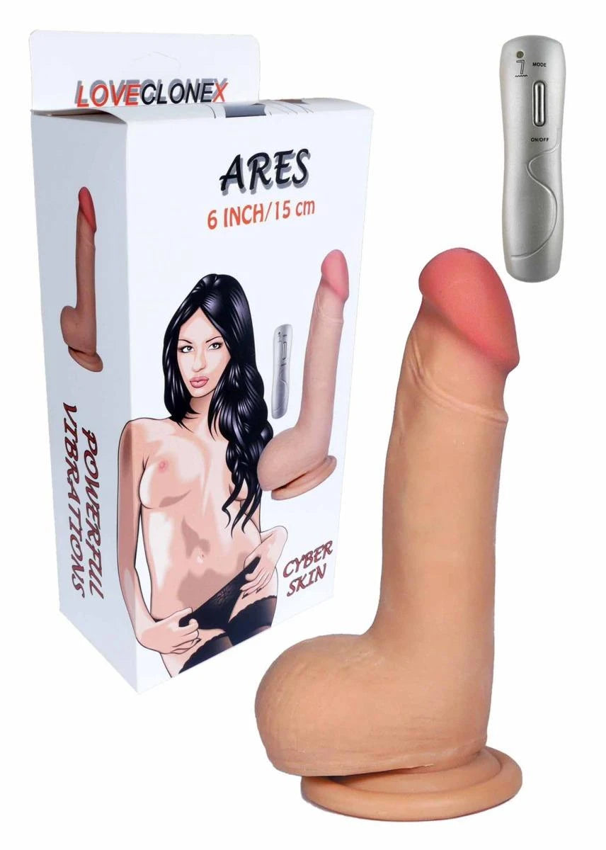 Realistic vibrator Ares Loveclonex 6″″-vibration – remote control, with suction cup, nude | Favorites