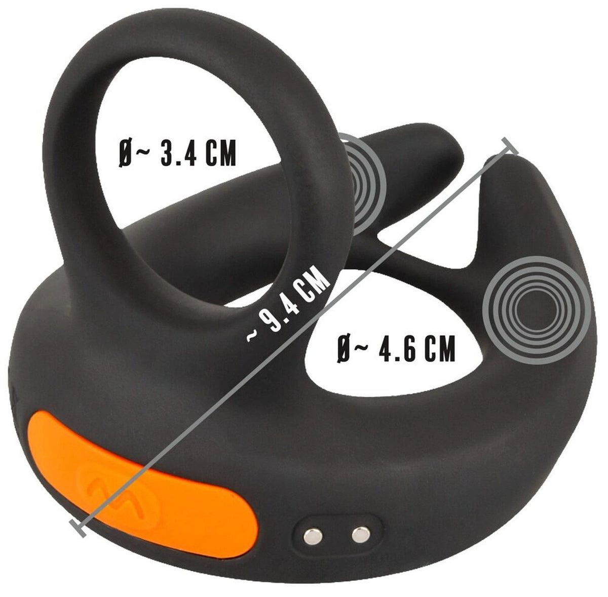Cock ring Scrotum 10 functions – rechargeable, remote control, black | Rebel