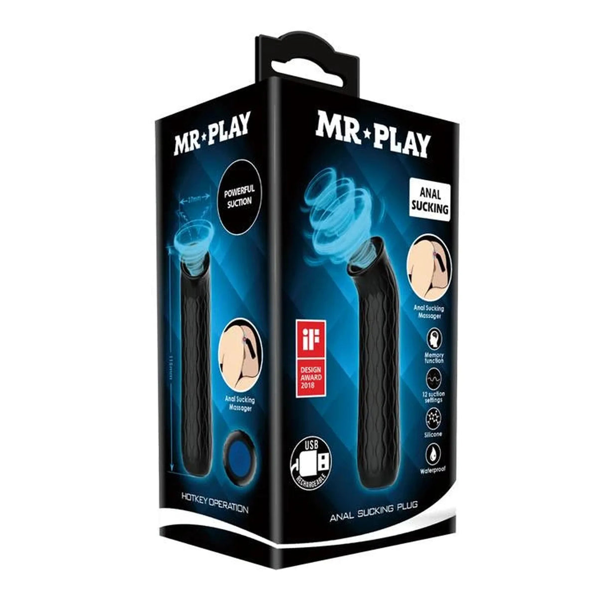Plug anale Sucking 12 funzioni – vibrante, ricaricabile | Mr. Play