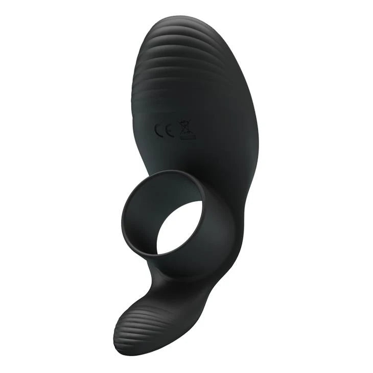 Cock ring 7 functions – rechargeable, vibrating, black | Pretty Love