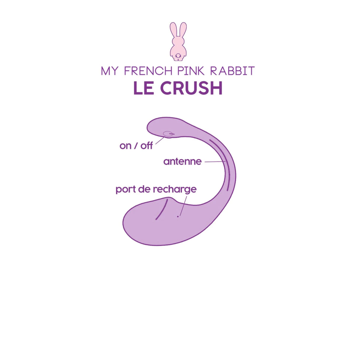 Ovo vibratório Crush controlled 10 funções – controlado por app, recarregável, roxo | Clara Morgane