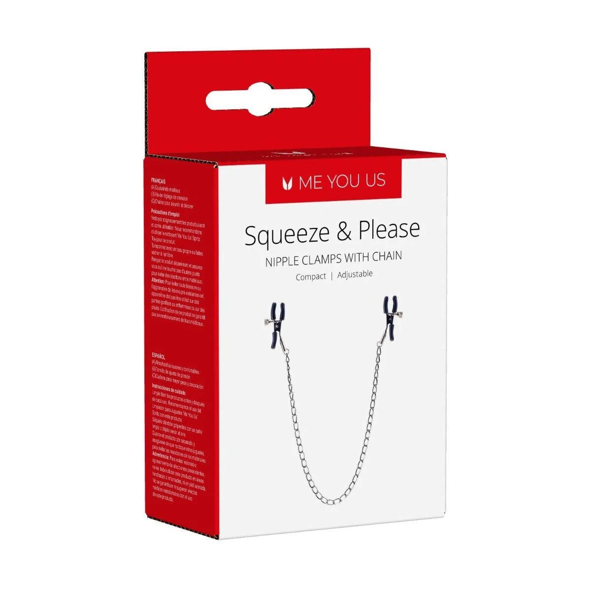Pinze per capezzoli Squeeze Please Chain – argento | Me You Us