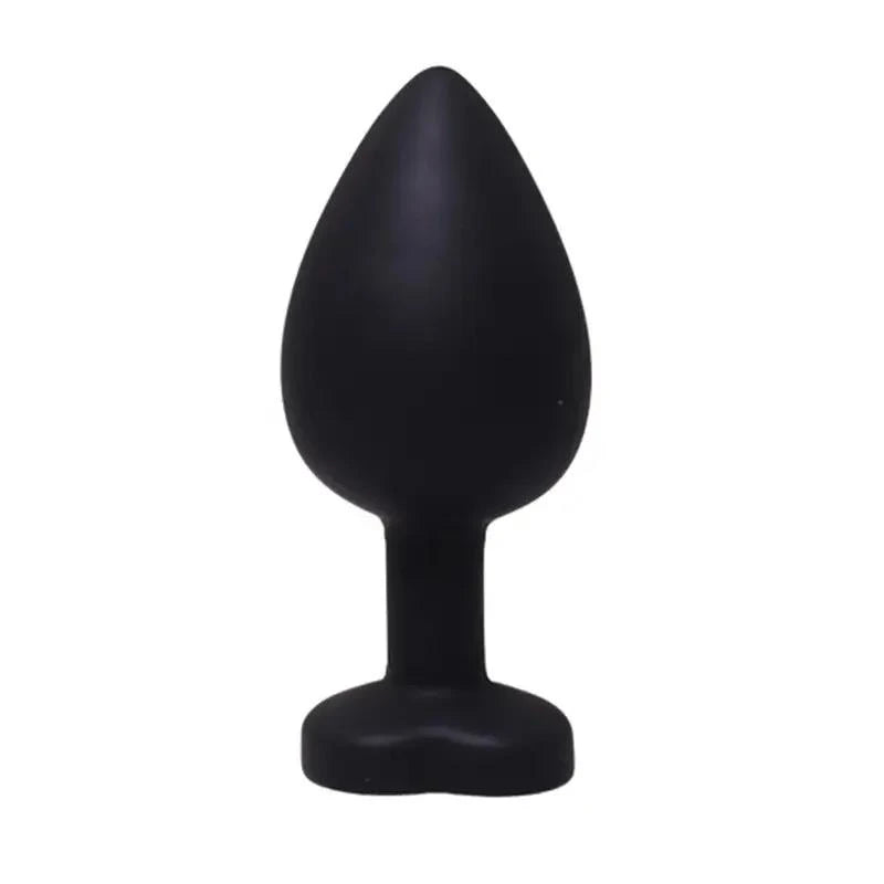 Plug anal heart – con joya, negro | Fantasy