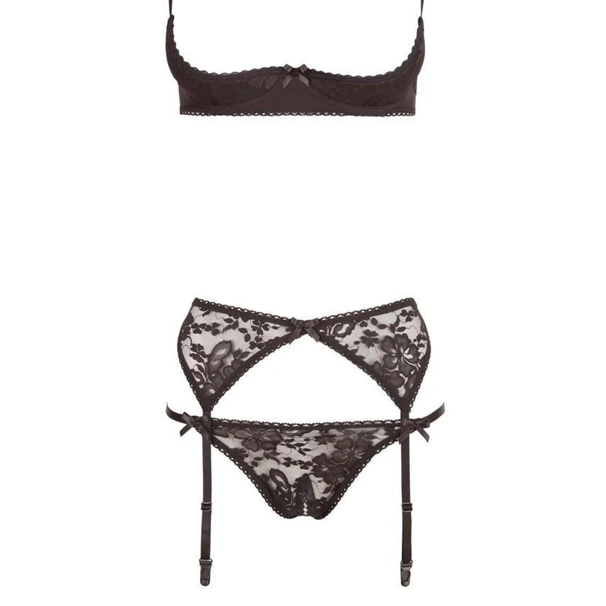 Completino – in pizzo, aperto, nero 22101851331 | Cottelli LINGERIE