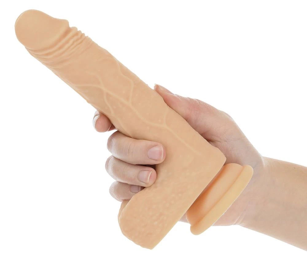 Realistic vibrator 7 functions – remote control, with suction cup, nude | Naked Addiction