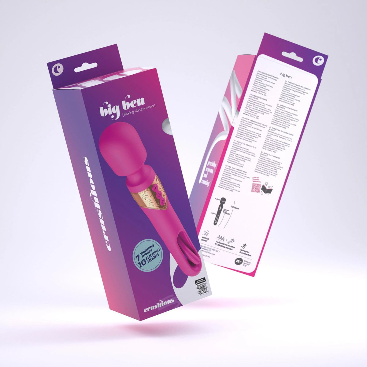 Wand massager Ben Flicker 7 functions – double, purple | Crushious