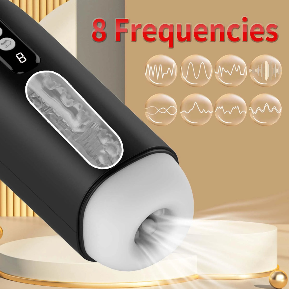 Maszturbátor sucking Interactive 8 funkció – újratölthető, vibrációs, fehér | Favorites
