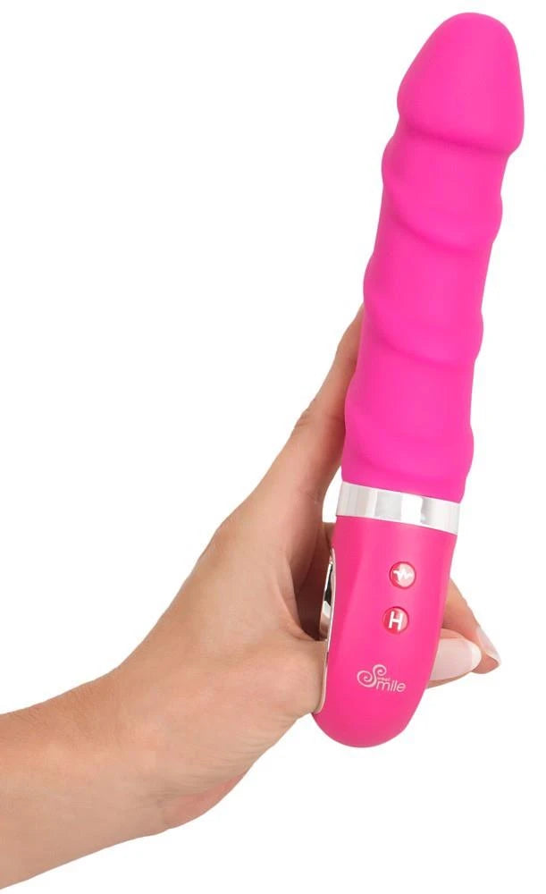 Klassischer Vibrator 12 Funktionen – wiederaufladbar, mit Wärmefunktion, rosa | Sweet Smile