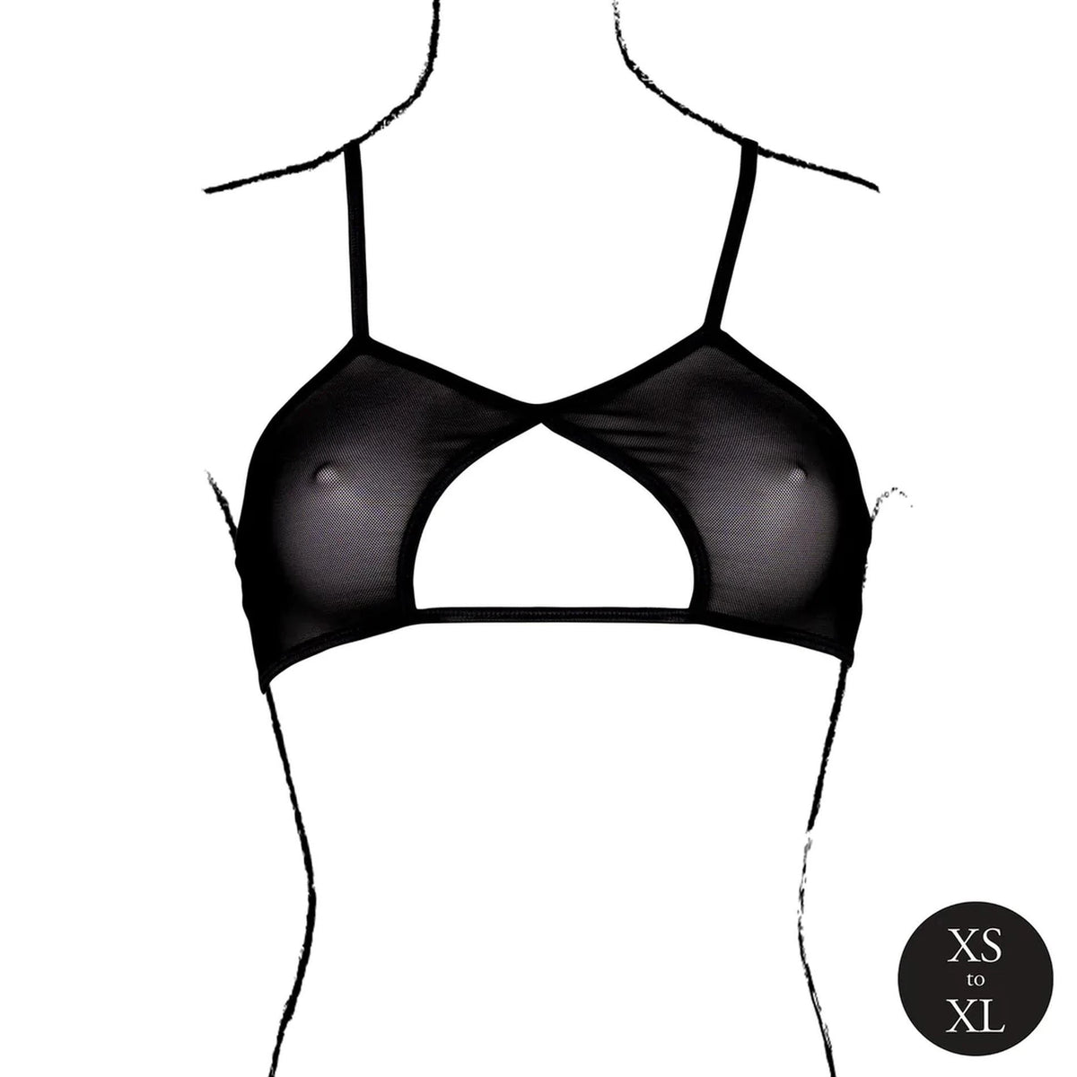 Fehérnemű szett Keyhole Sliders – dupla, fekete | Le Désir