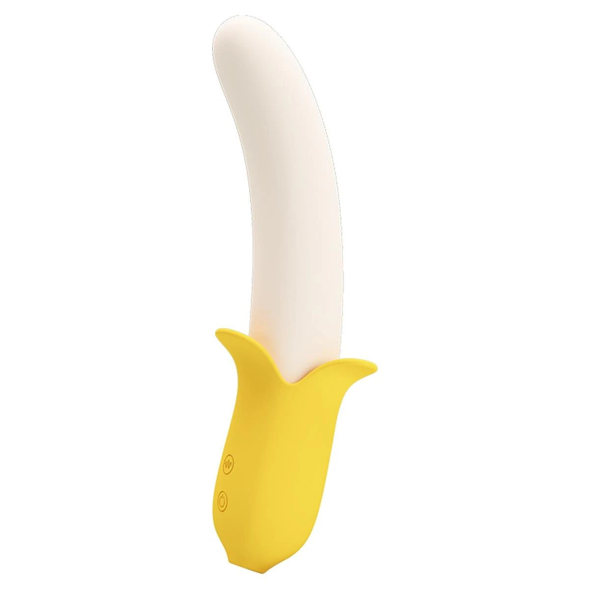 Vibromasseur classique Banana Greek 3 7 fonctions – rechargeable, à va-et-vient, blanc | Pretty Love