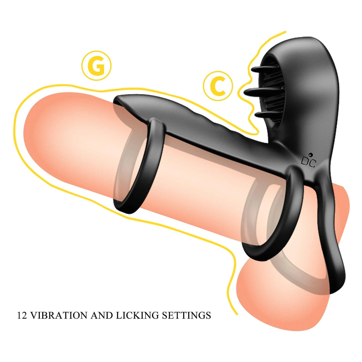 Guaina per il pene Sling Jammy 12 licking Memory 12 funzioni – cava, ricaricabile | Pretty Love