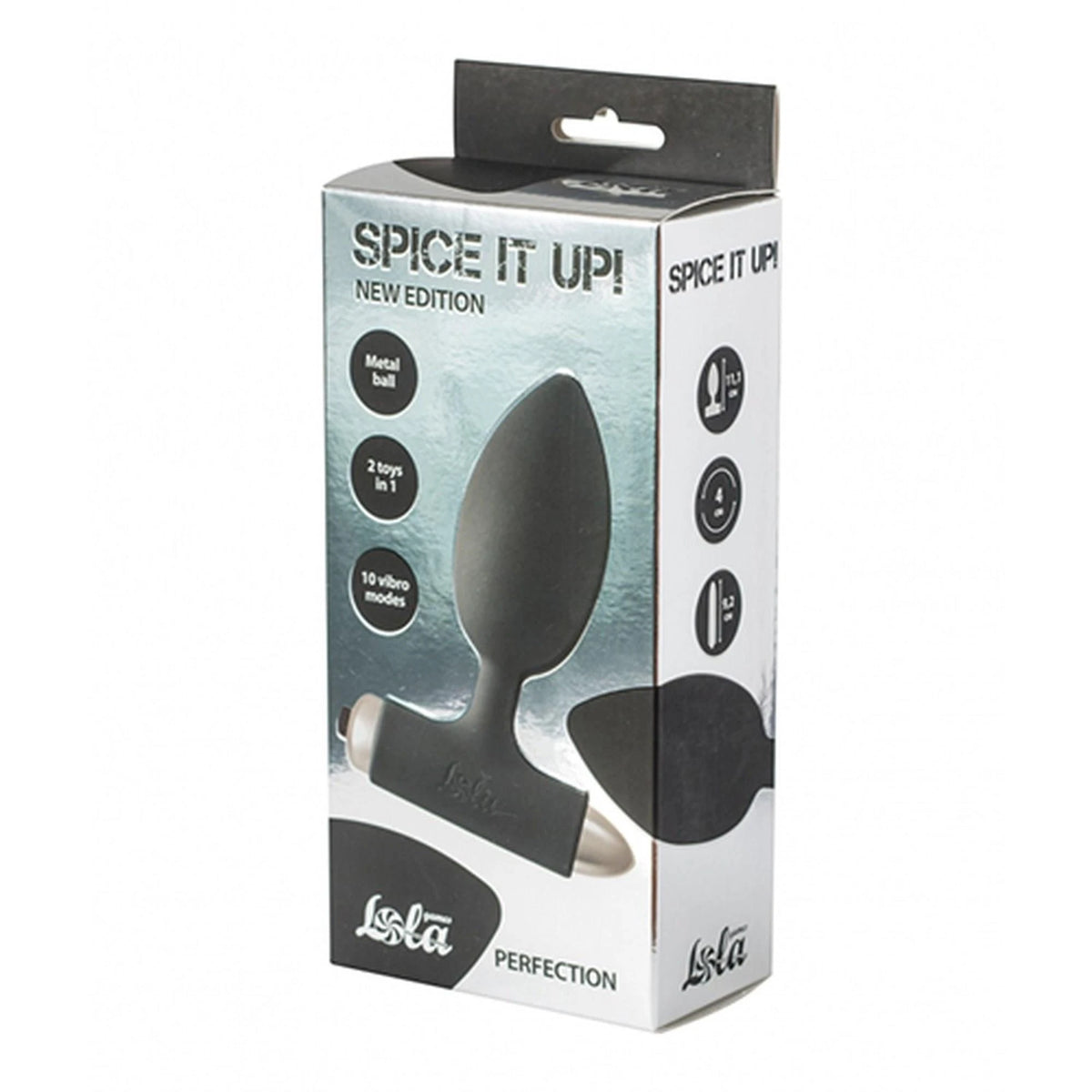 Plug anal Spice Perfection 10 funciones – vibrador, negro | Lola Toys