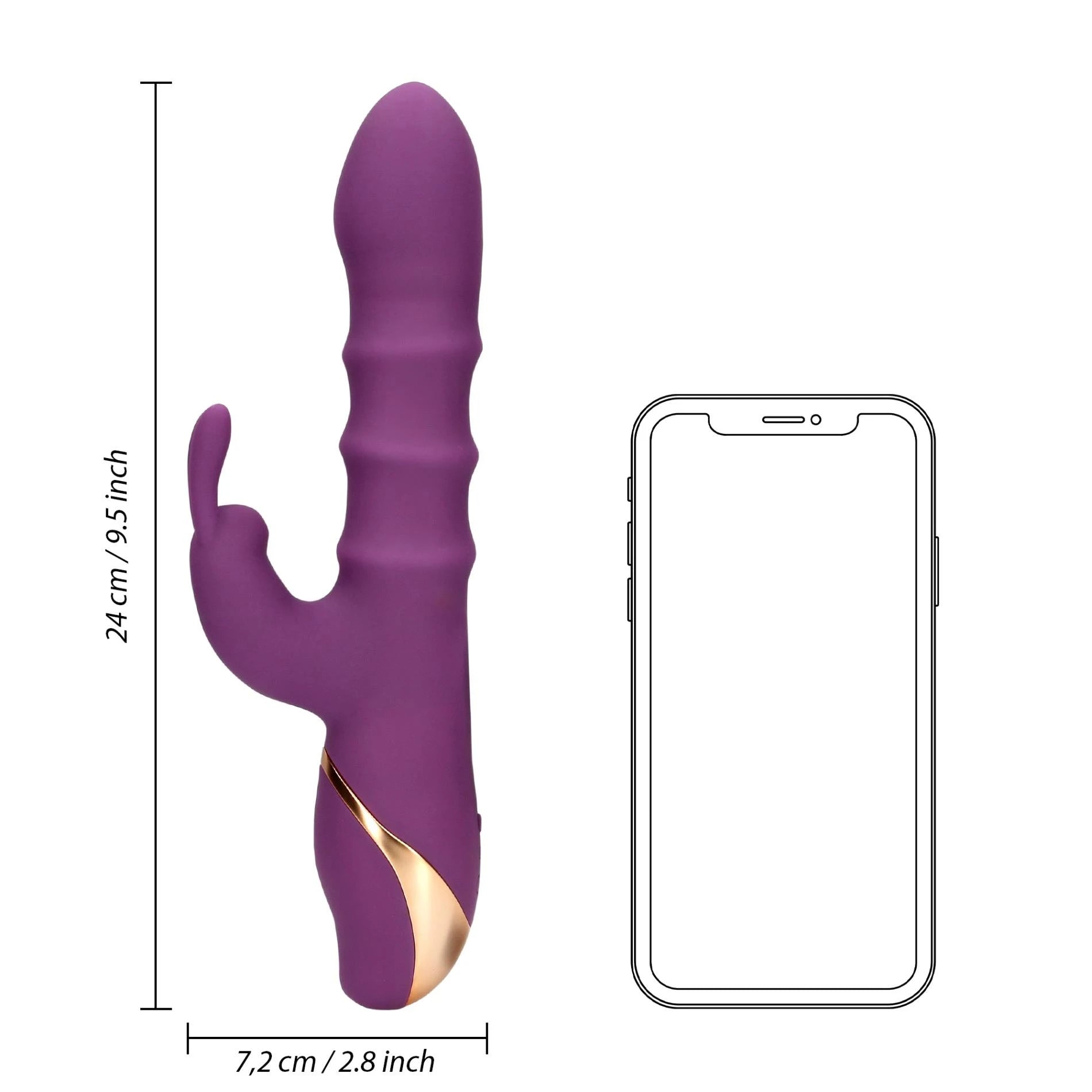 3 Up-and-Down Moving Rings Vibrator - Orchidee Purple
