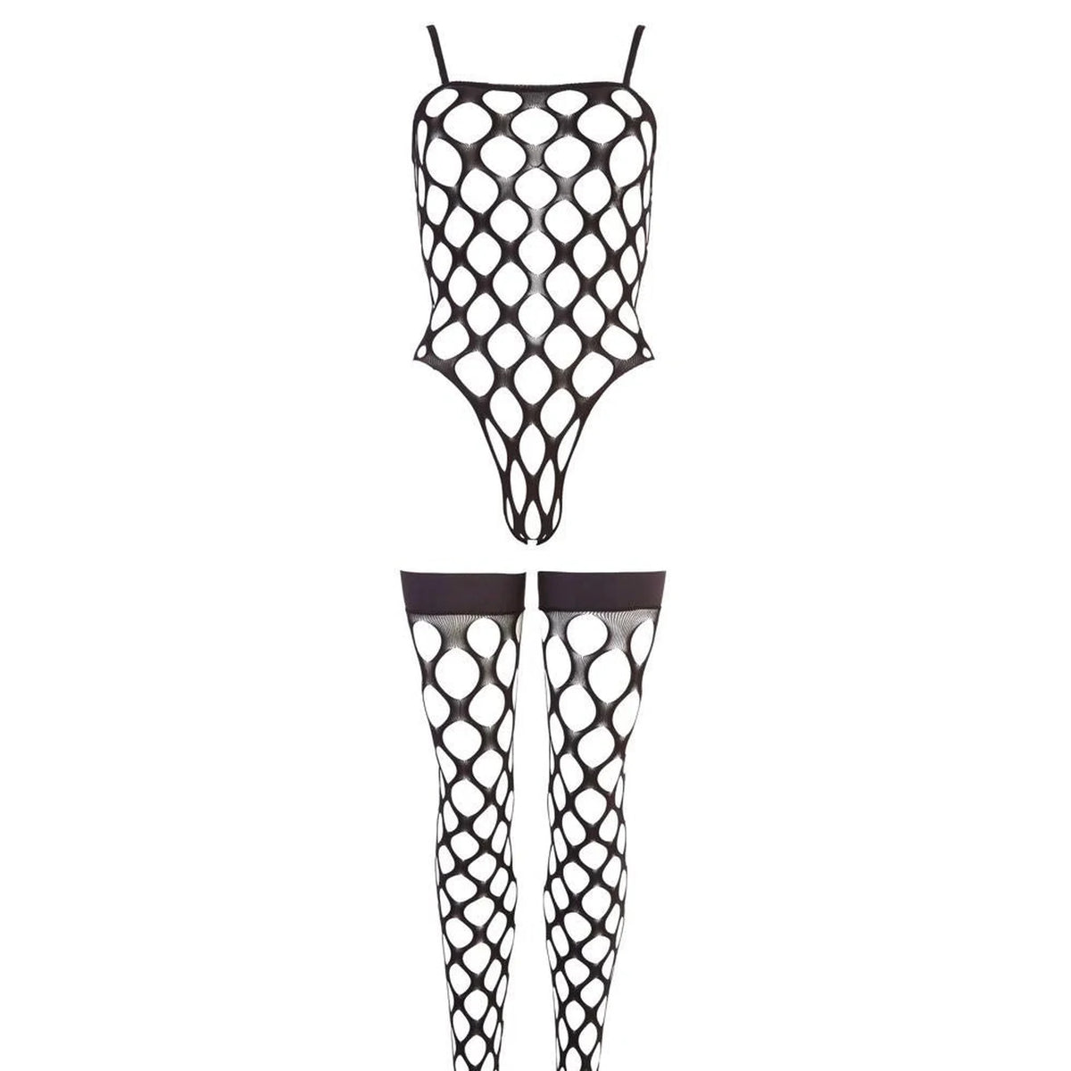 Conjunto de lingerie – em rede, preto | NO:XQSE